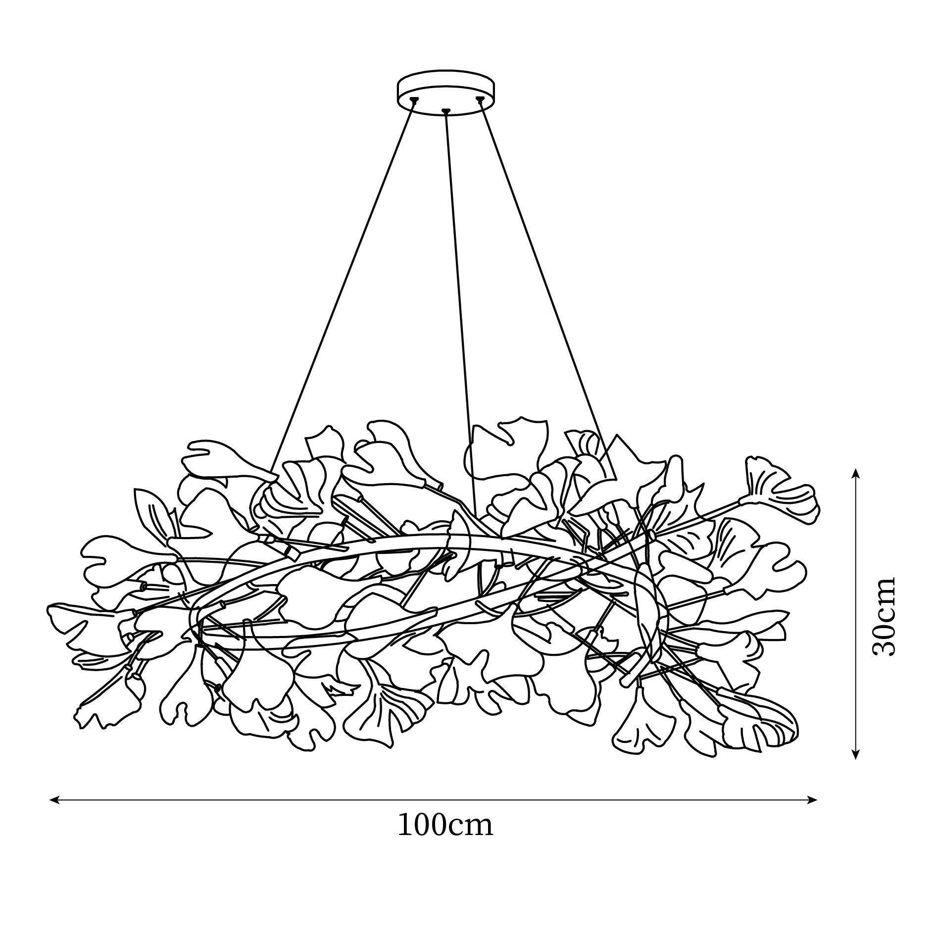 Chandelier White Ceramic Ginkgo Petals U - Neutralighting