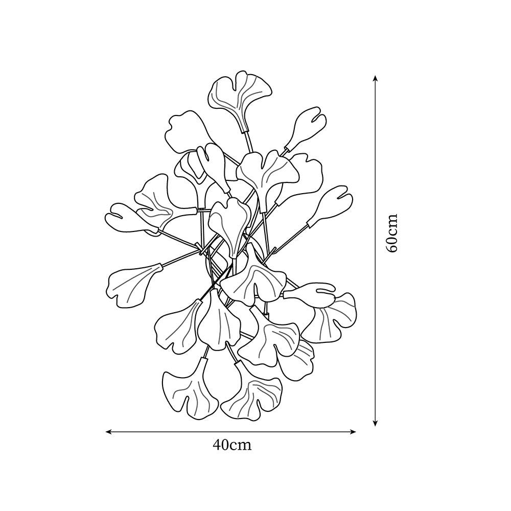 Wall Lamp Gingko Ceramic Petal Shades Gold Art Nouveau - Neutralighting