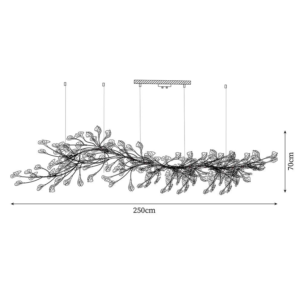 Chandelier Metal Frame Ceramic Gingko Leaf Shade White Gold Modern - Neutralighting