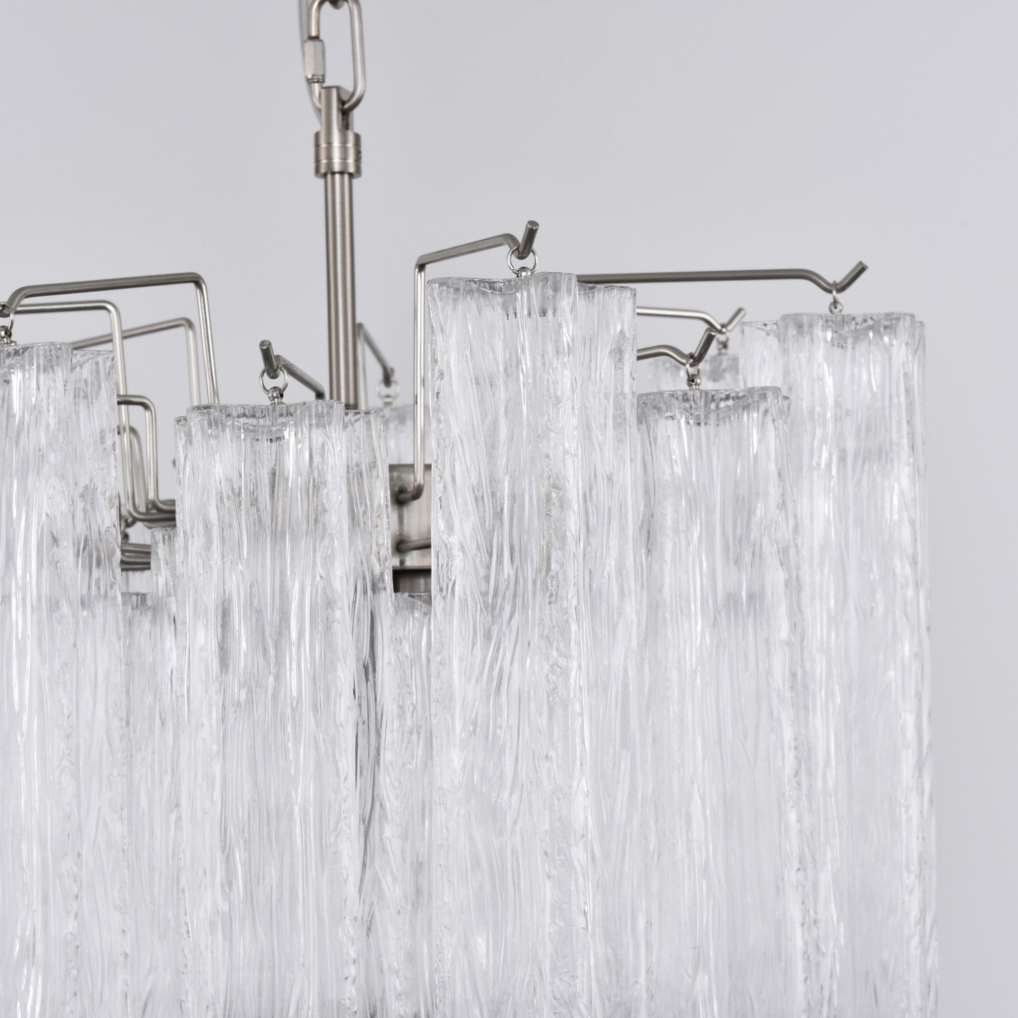 Aurora Chandelier Clear Murano Glass Tube Tiered Modern