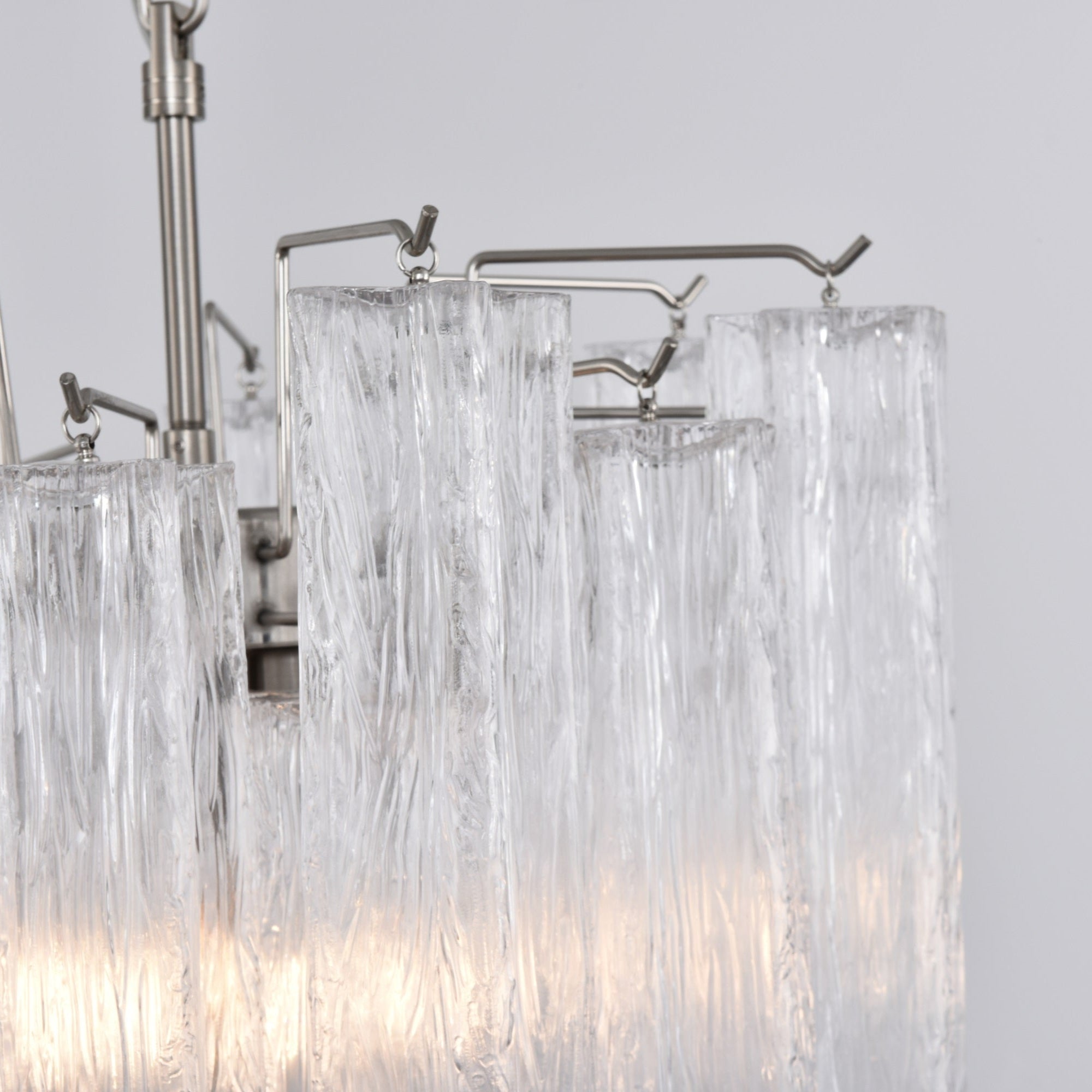 Aurora Chandelier Clear Murano Glass Tube Tiered Modern