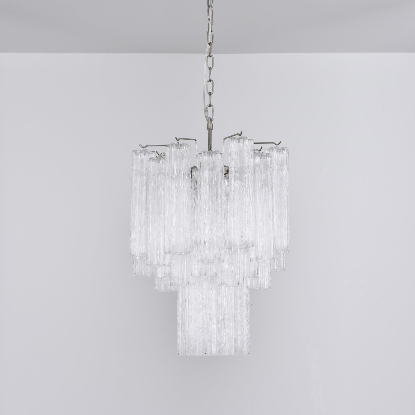 Aurora Chandelier Clear Murano Glass Tube Tiered Modern