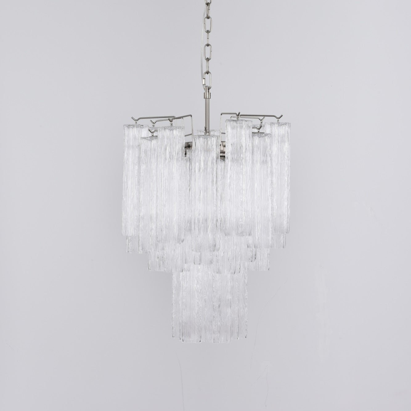 Aurora Chandelier Clear Murano Glass Tube Tiered Modern