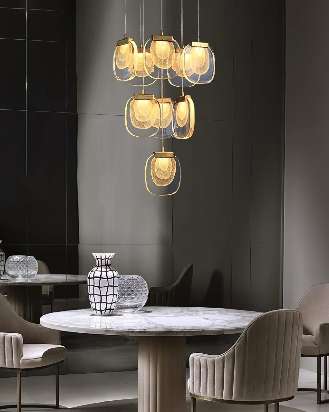 Avesia Minimalist Glass Pendant Light Staircase - Neutralighting