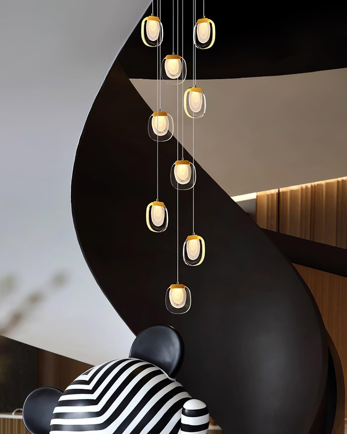 Avesia Minimalist Glass Pendant Light Staircase - Neutralighting