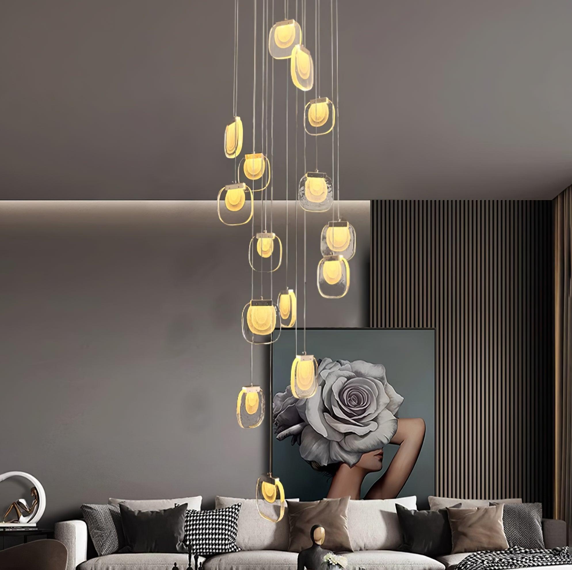 Avesia Minimalist Glass Pendant Light Staircase - Neutralighting