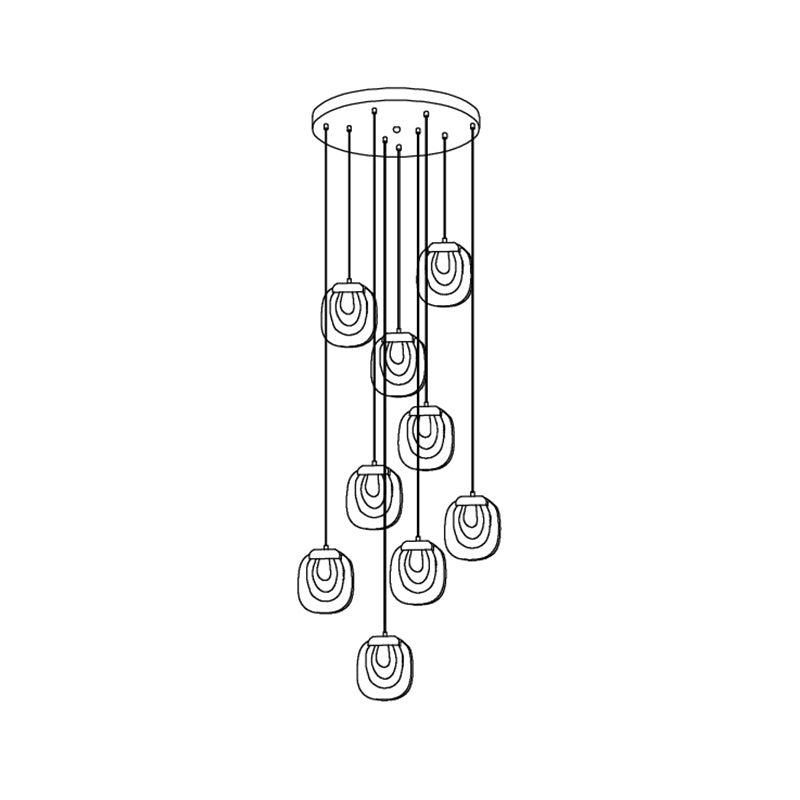 Avesia Minimalist Glass Pendant Light Staircase - Neutralighting