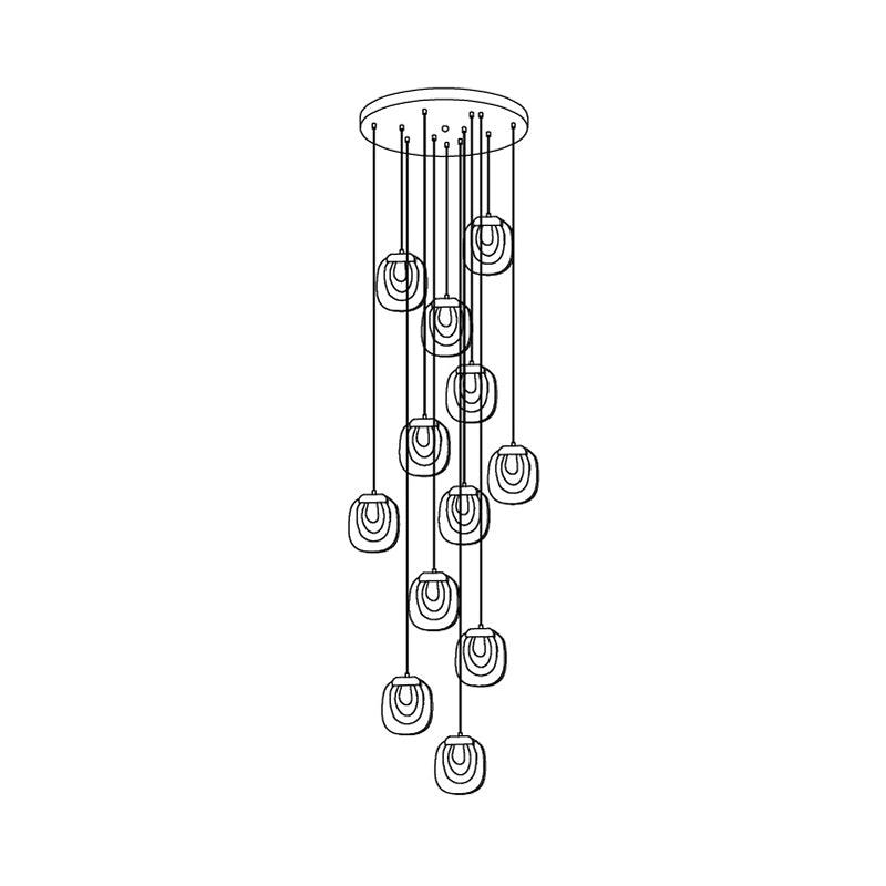 Avesia Minimalist Glass Pendant Light Staircase - Neutralighting