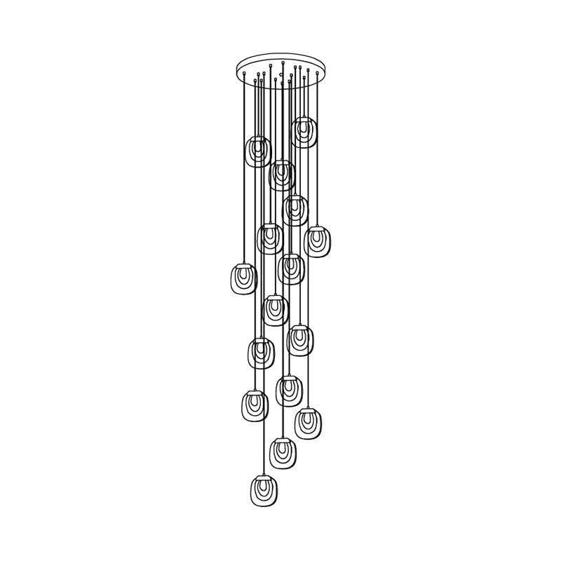 Avesia Minimalist Glass Pendant Light Staircase - Neutralighting