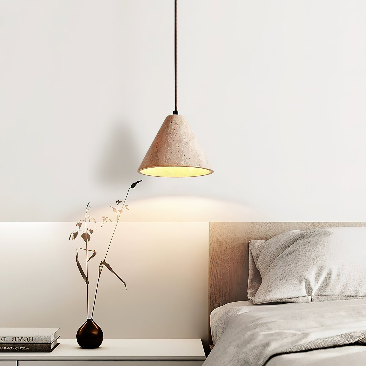 Cezoriel Conical Travertine Pendant Light - Neutralighting
