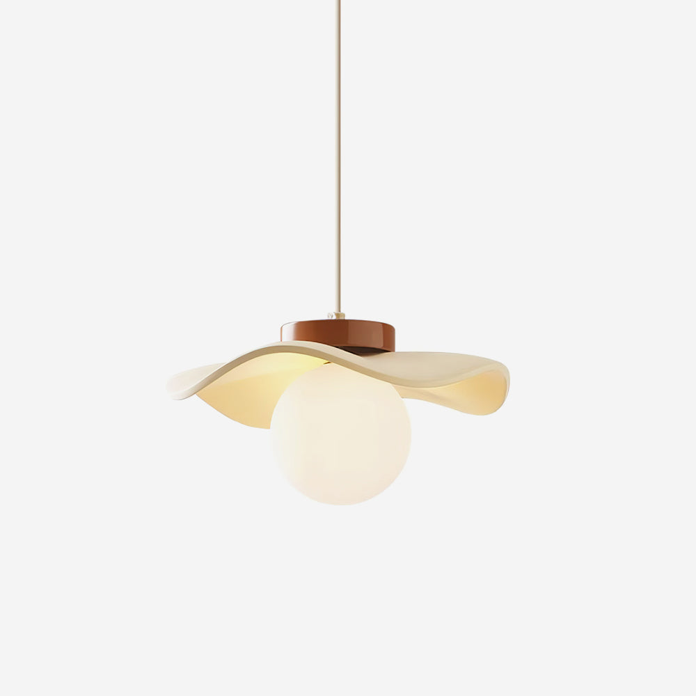 Pendant Lamp Glass and Metal Wavy Shade Sculptural Minimalist Accent - Neutralighting
