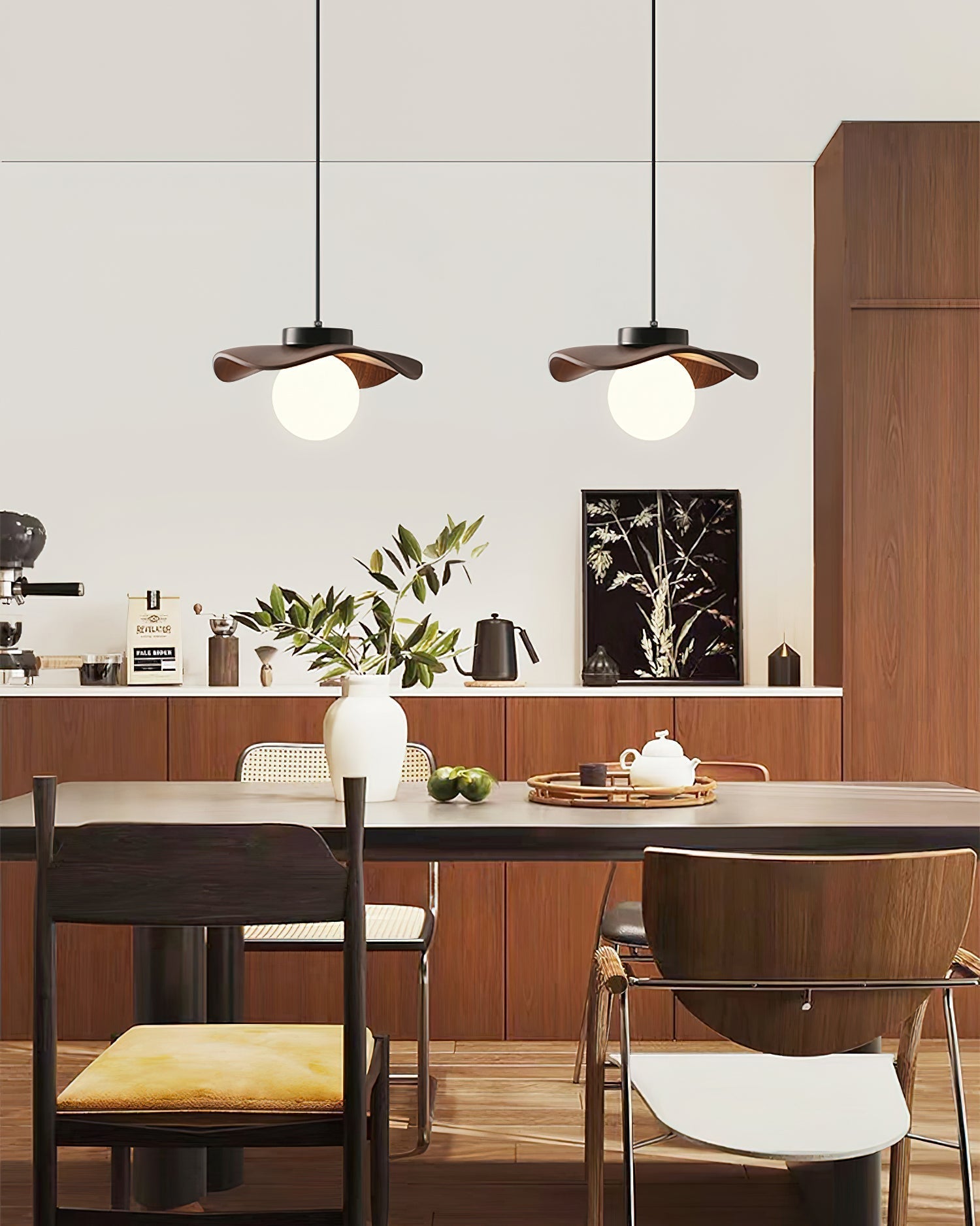 Pendant Lamp Glass and Metal Wavy Shade Sculptural Minimalist Accent - Neutralighting