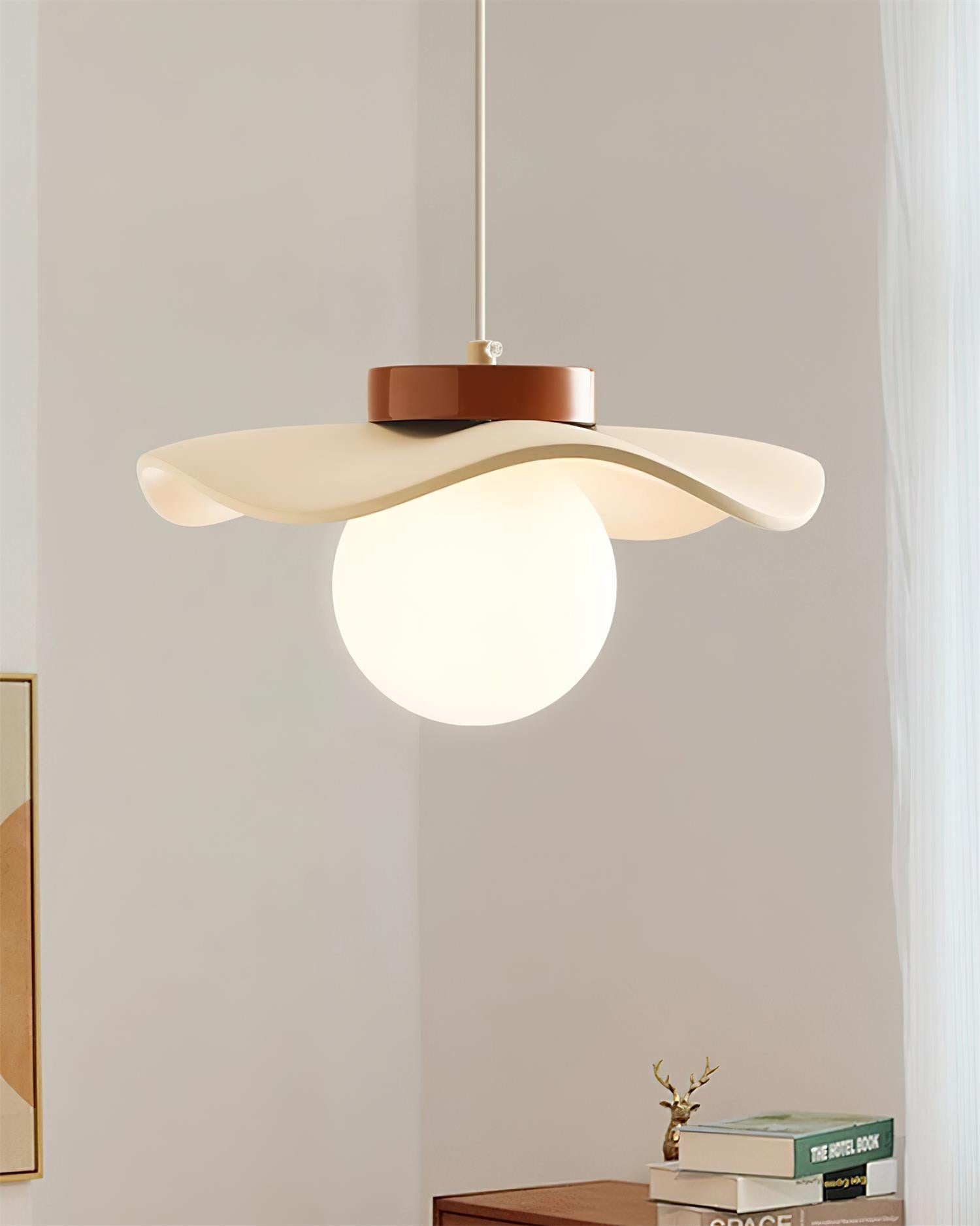 Pendant Lamp Glass and Metal Wavy Shade Sculptural Minimalist Accent - Neutralighting