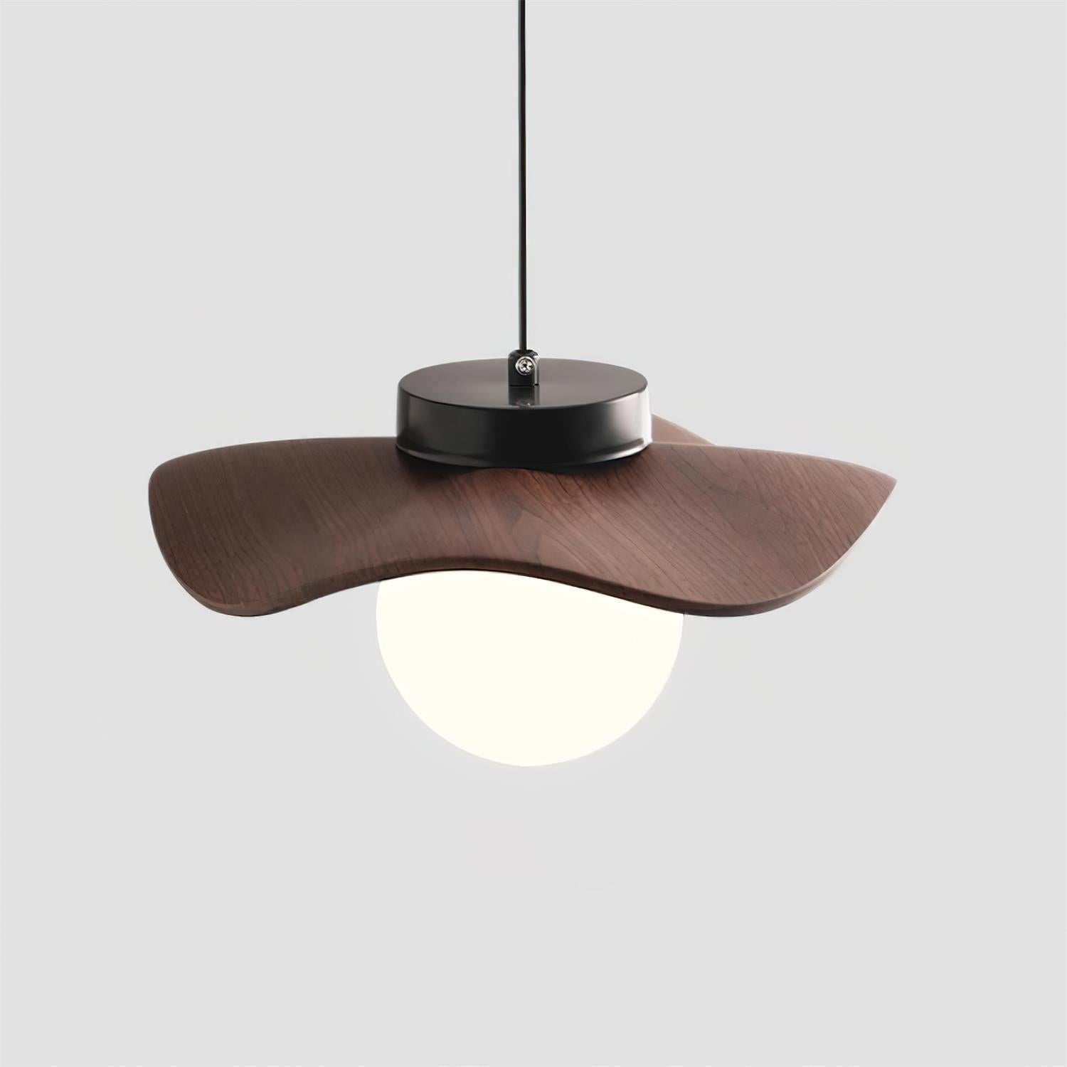 Pendant Lamp Glass and Metal Wavy Shade Sculptural Minimalist Accent - Neutralighting
