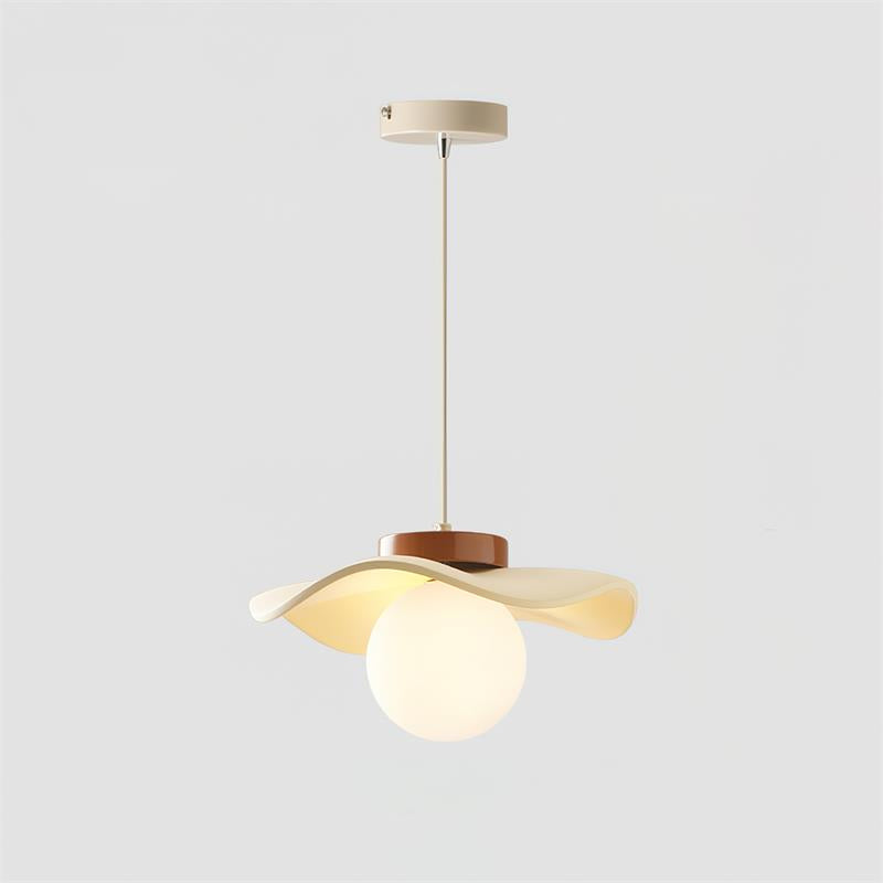 Pendant Lamp Glass and Metal Wavy Shade Sculptural Minimalist Accent - Neutralighting