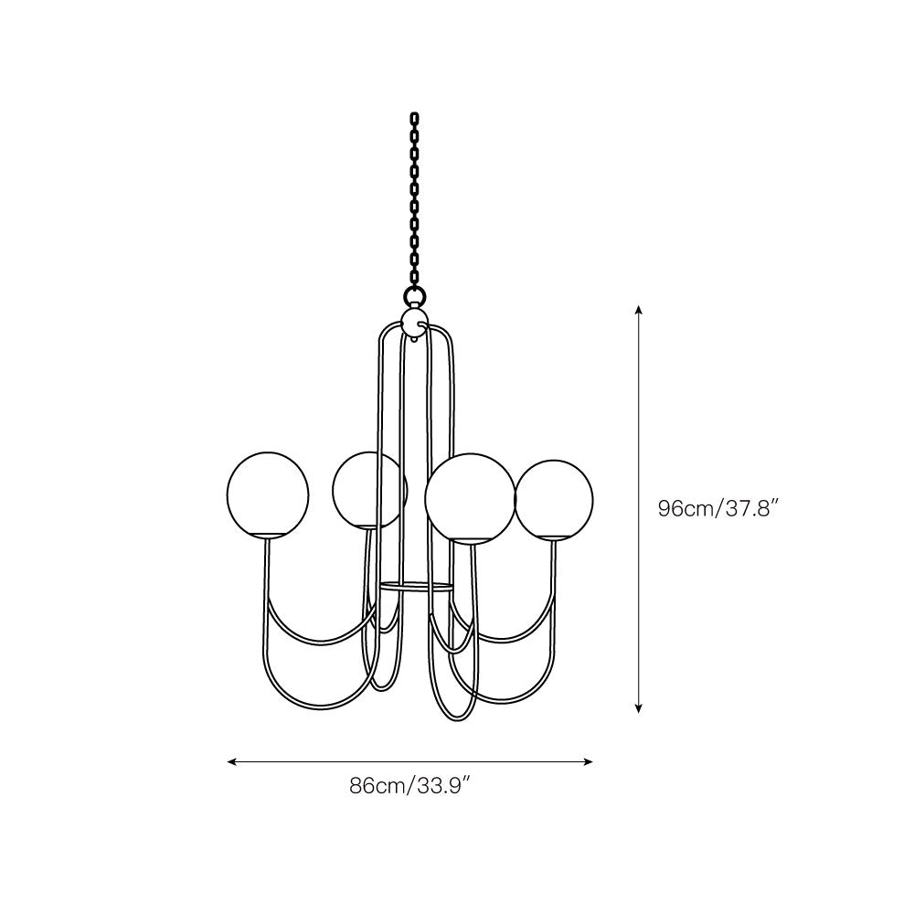 Mjolkuvyi Modern Minimalist Glass Metal Chandelier - Neutralighting