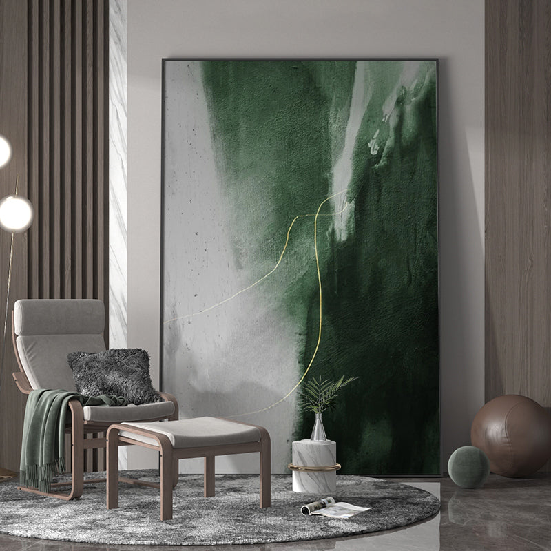 Green And Gold Abstract Paintin