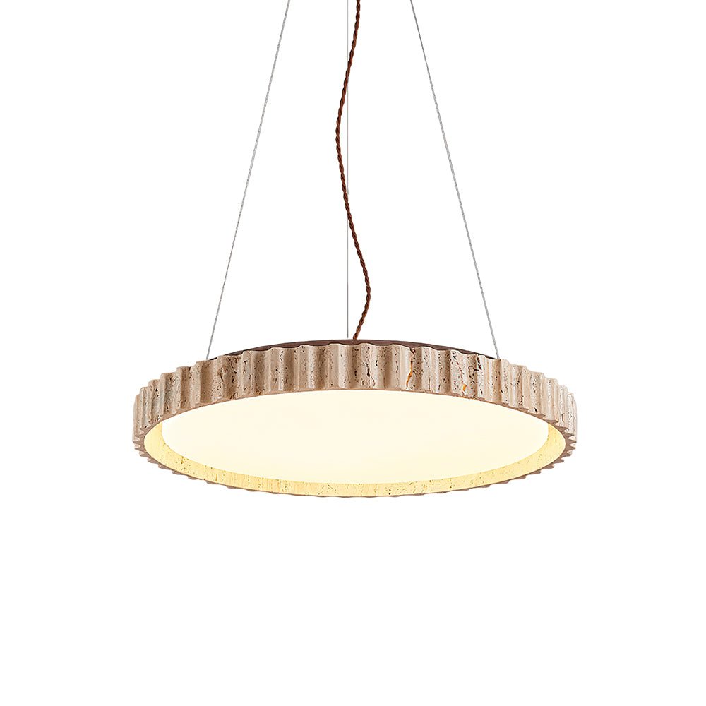 Elvenis Circular Travertine Pendant Light - Neutralighting