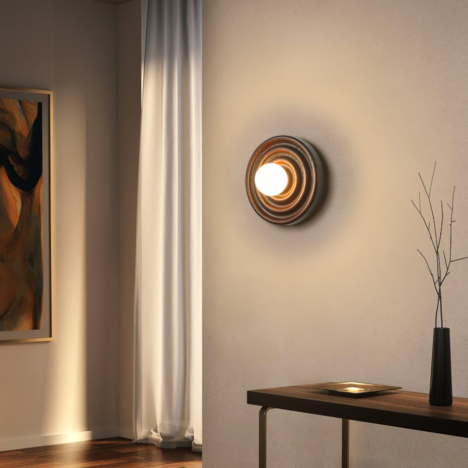 Wall Lamp Ripple with Ash Wood Body and Glass Globe Shade - Neutralighting