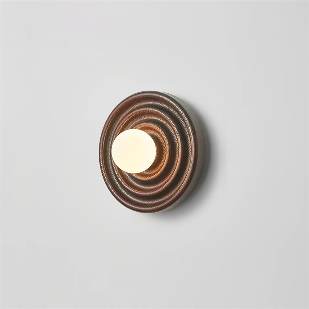 Wall Lamp Ripple with Ash Wood Body and Glass Globe Shade - Neutralighting