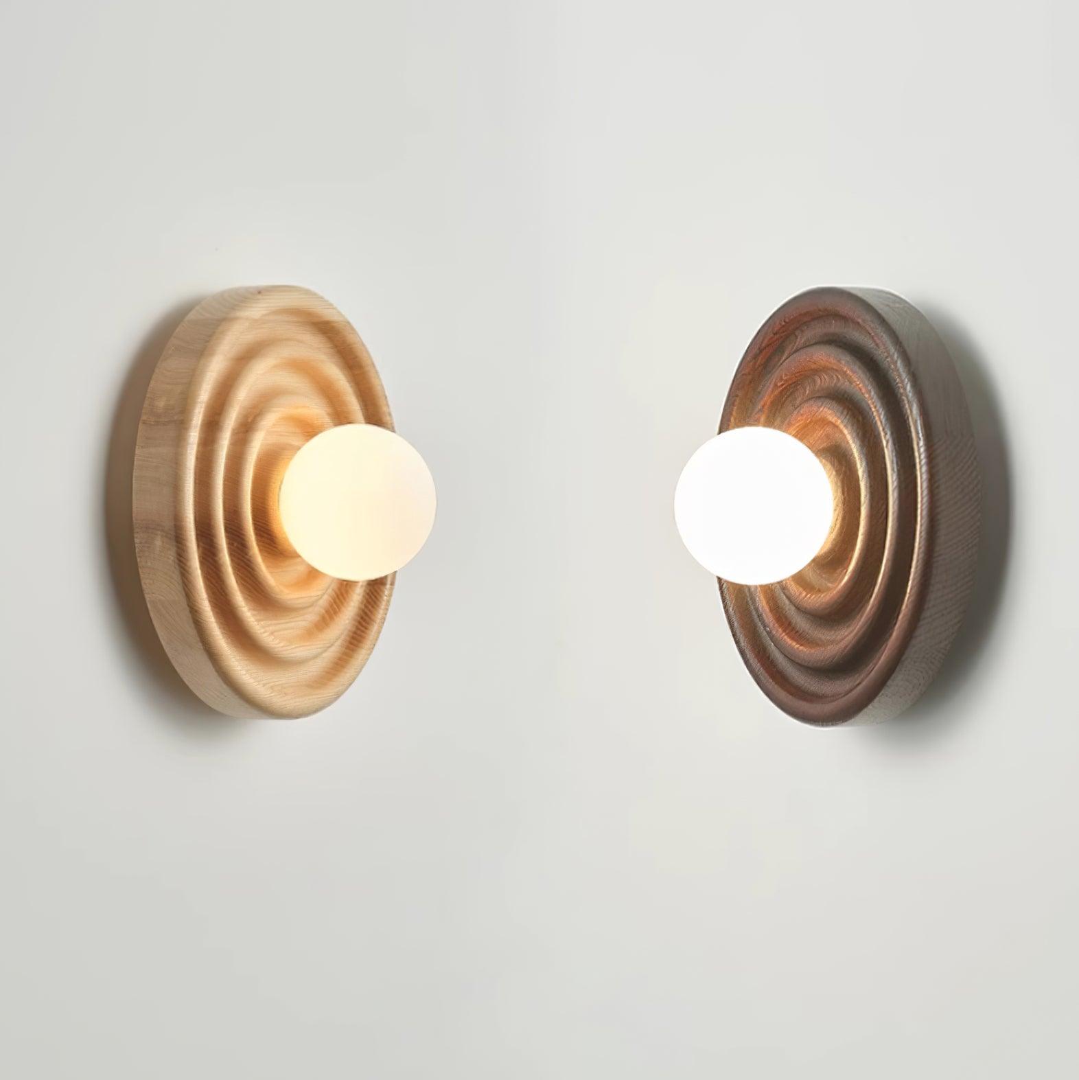 Wall Lamp Ripple with Ash Wood Body and Glass Globe Shade - Neutralighting