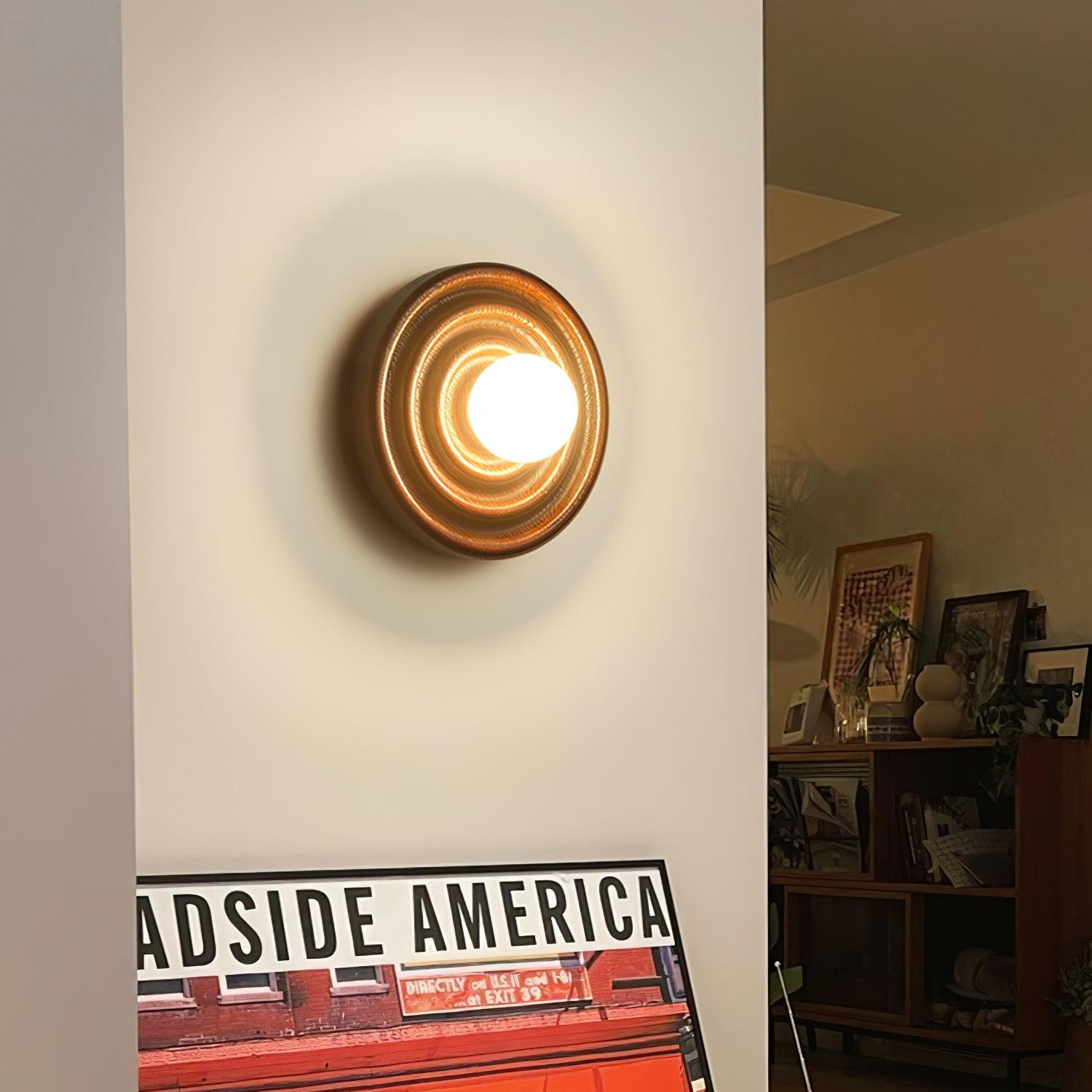 Wall Lamp Ripple with Ash Wood Body and Glass Globe Shade - Neutralighting