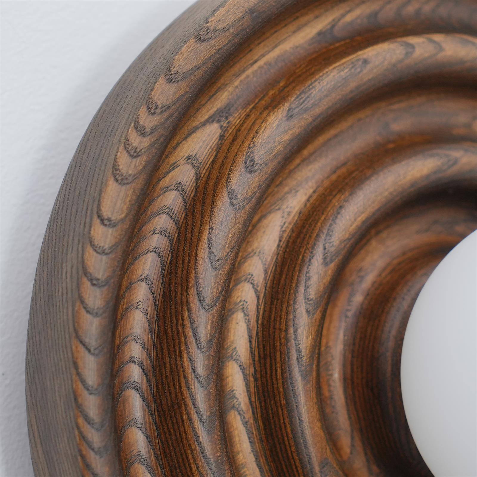 Wall Lamp Ripple with Ash Wood Body and Glass Globe Shade - Neutralighting