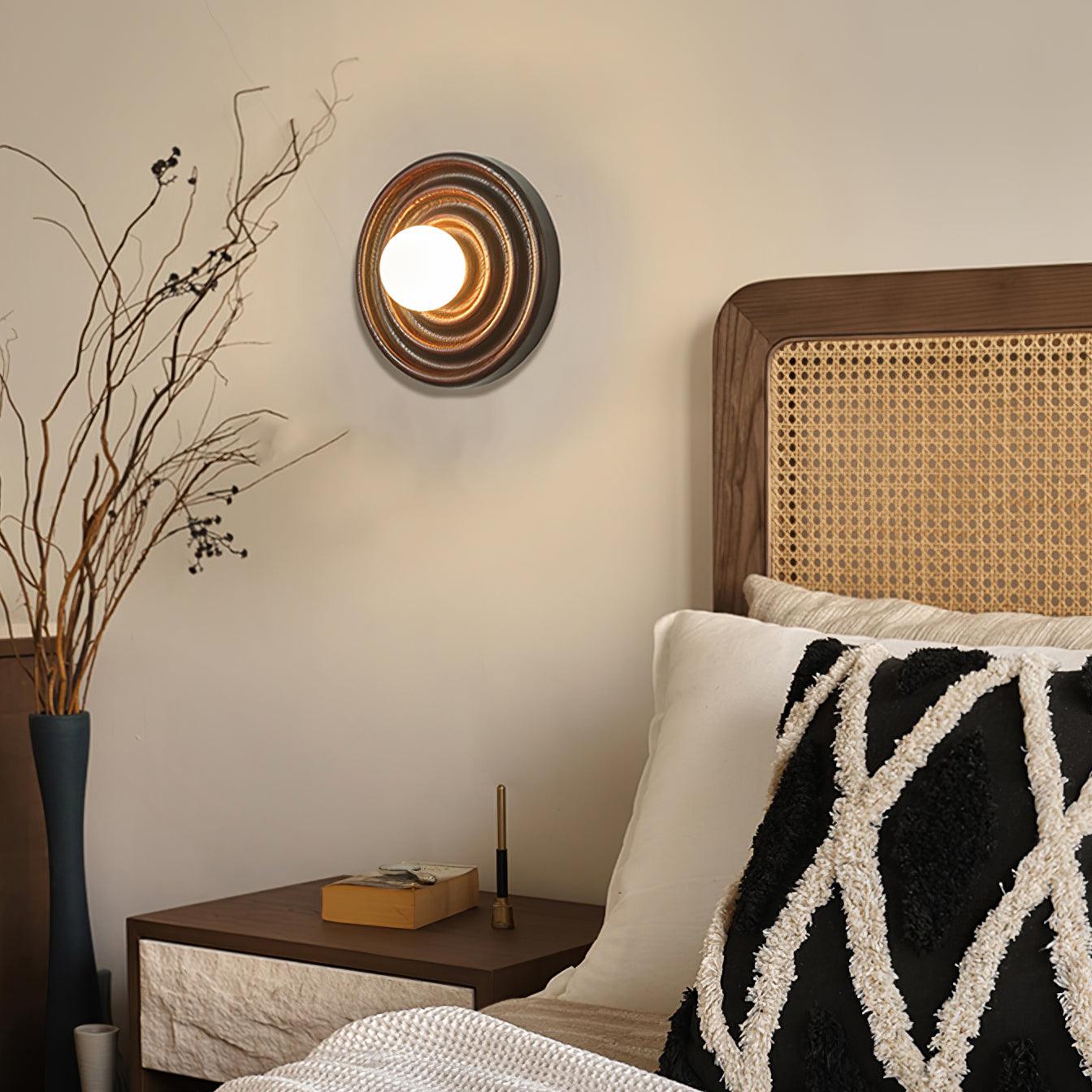 Wall Lamp Ripple with Ash Wood Body and Glass Globe Shade - Neutralighting
