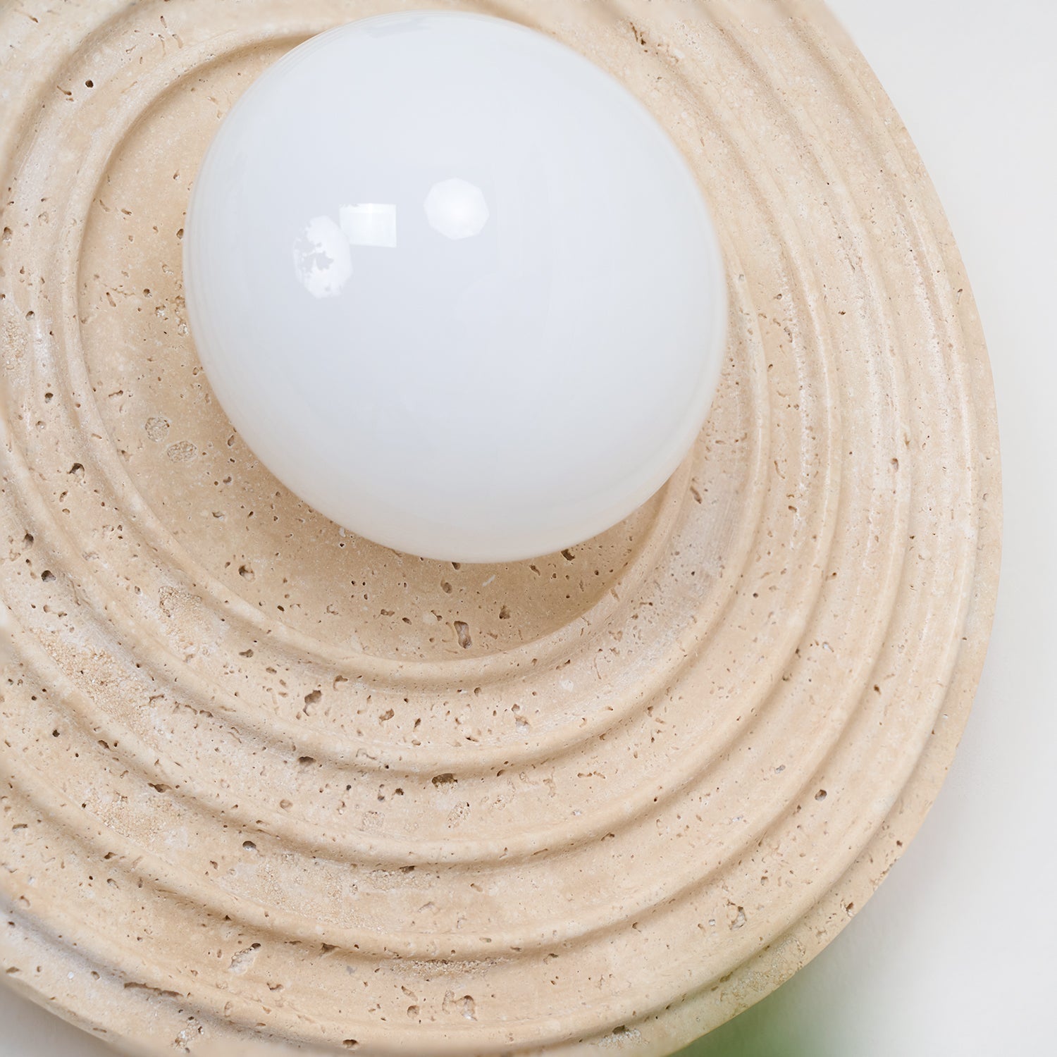 Isoror Spiral-Ring Travertine Wall Light - Neutralighting
