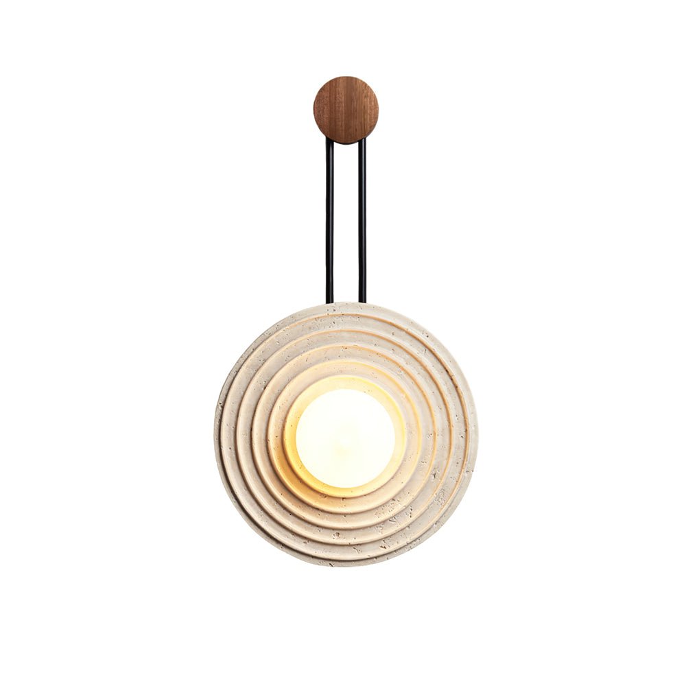 Isoror Spiral-Ring Travertine Wall Light - Neutralighting