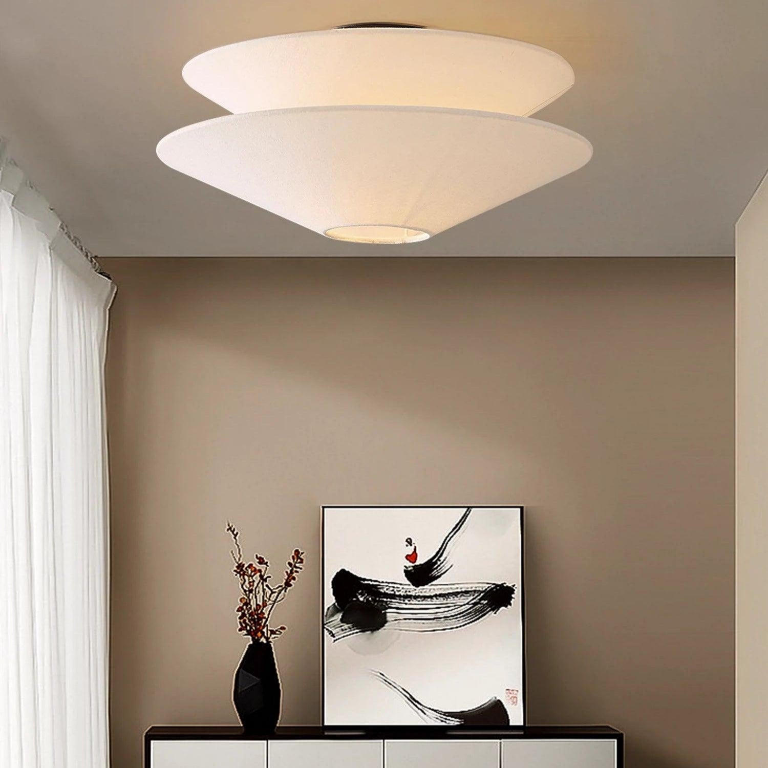 Lina Ceiling Light Double Cone Fabric - Neutralighting