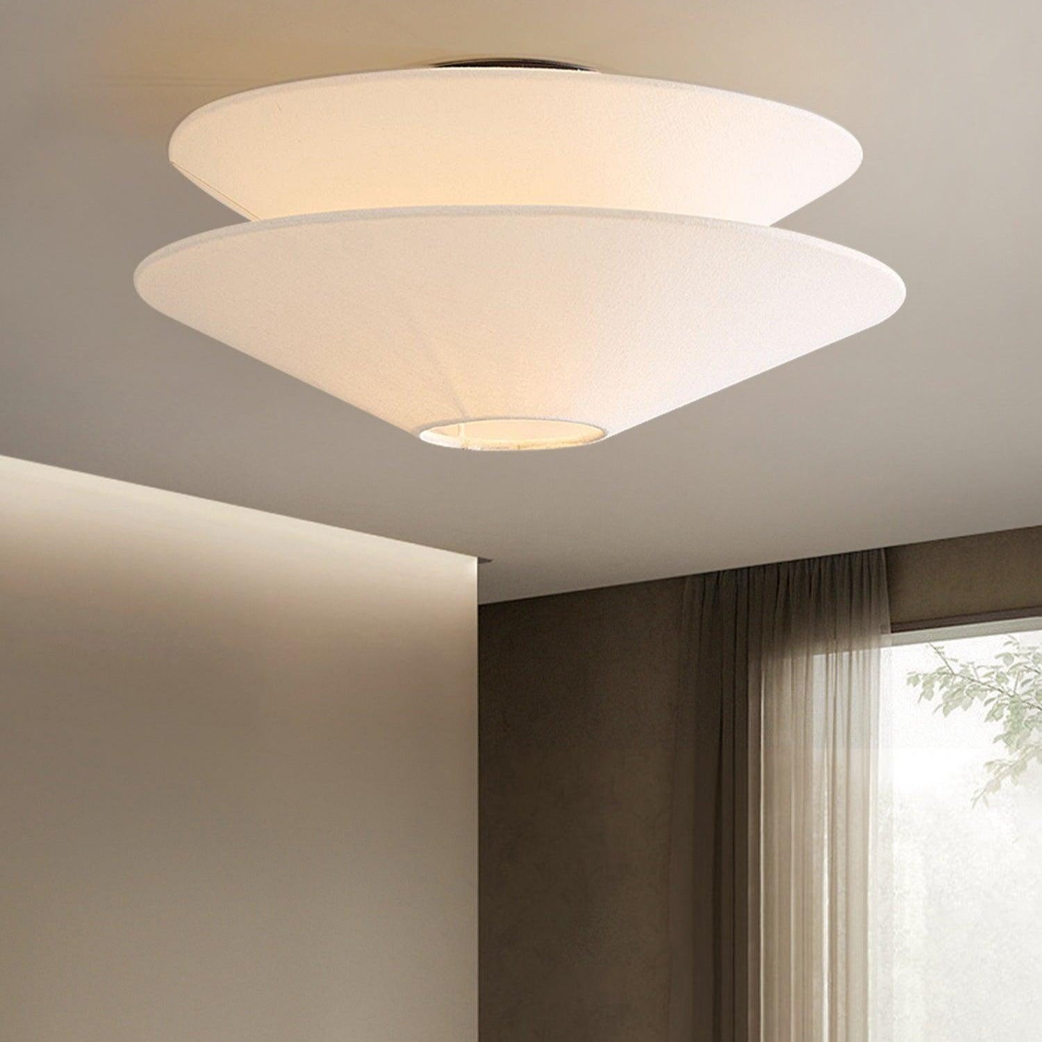 Lina Ceiling Light Double Cone Fabric - Neutralighting
