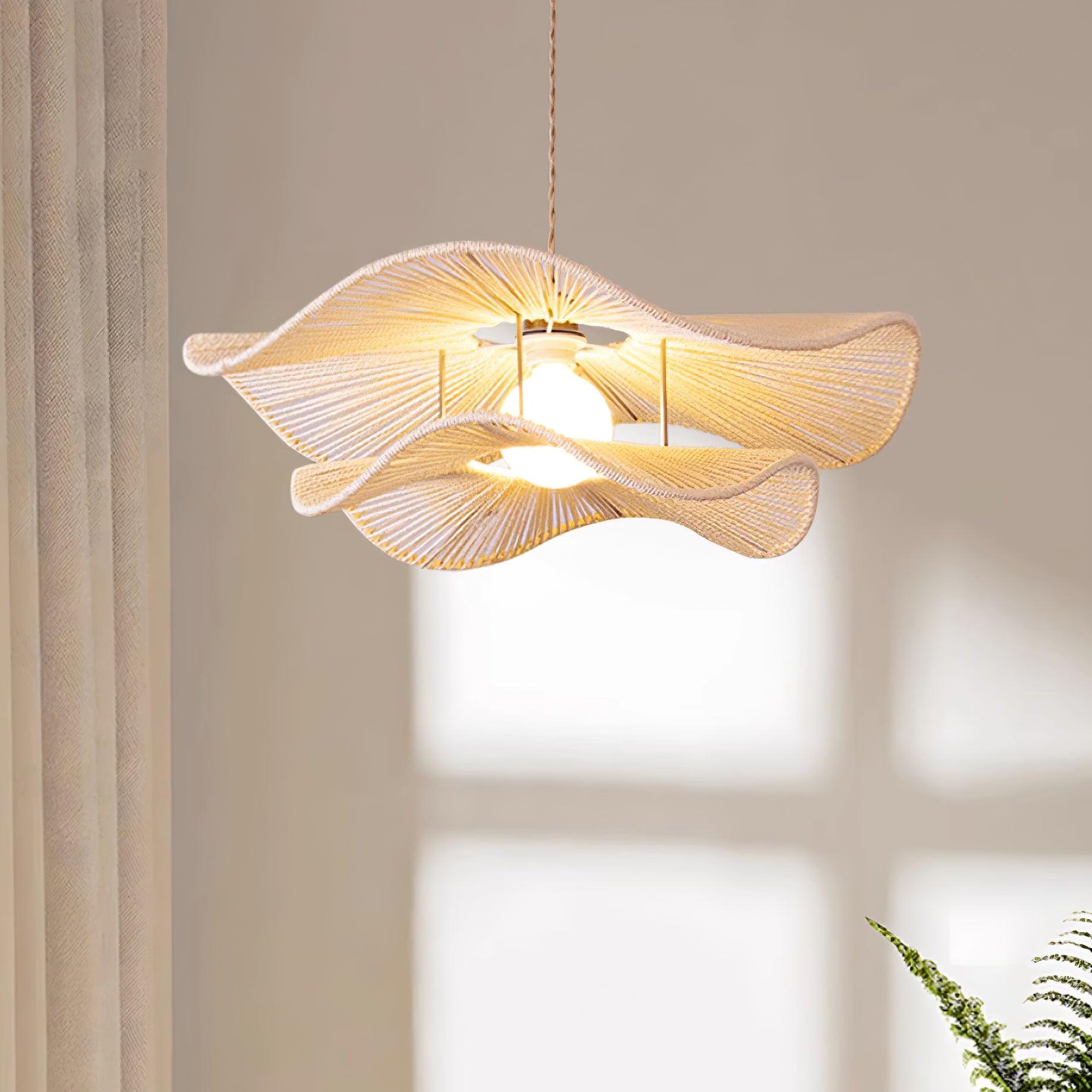 Ondra Wave Rattan Pendant Light - Neutralighting