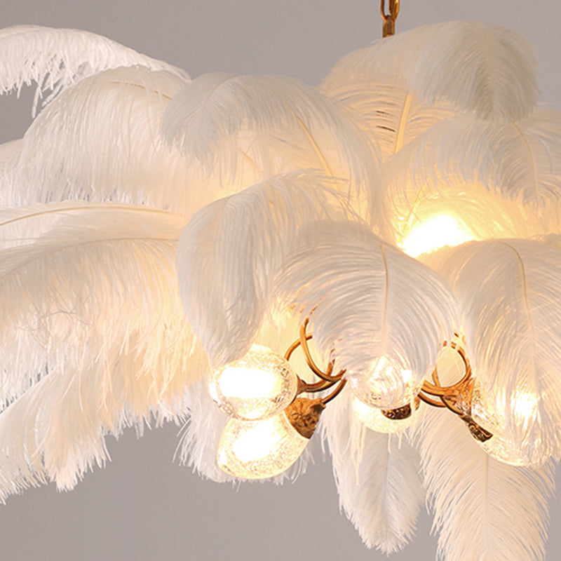O'Moore Nordic Luxury Pendant Light, Brass/Feather - Neutralighting