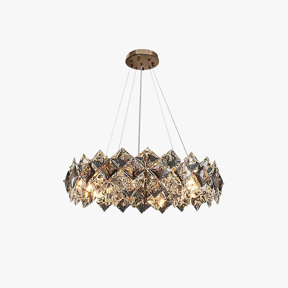 Kristy Modern 6-Light Tiered Crystal Chandelier With Adjustable Cables - Neutralighting