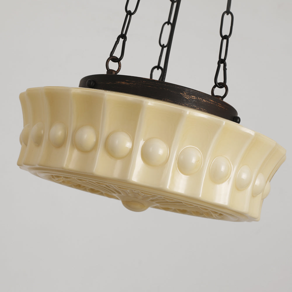 Valentina Vintage French Country Dome Pendant Light, White/Beige - Neutralighting