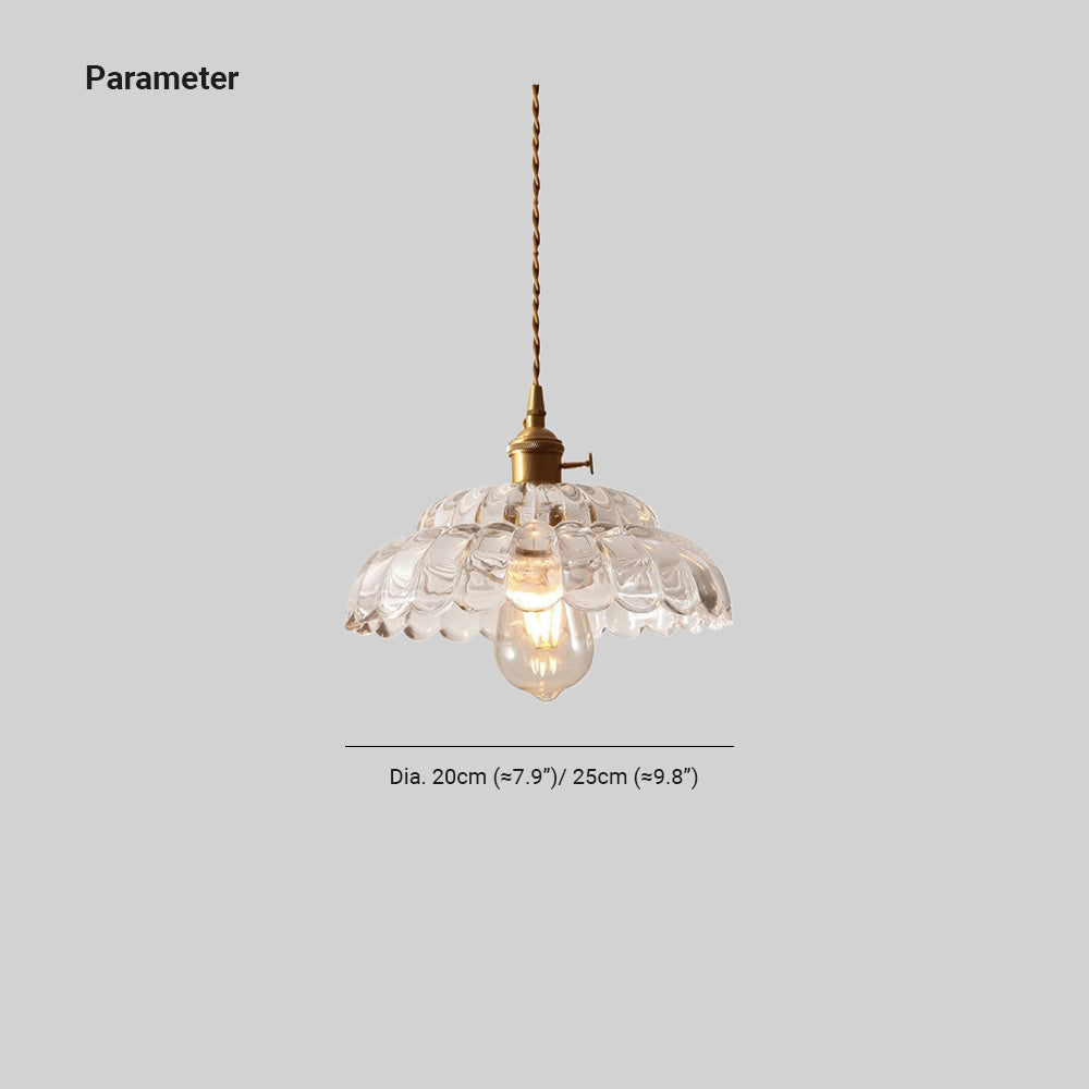 Valentina Vintage Pendant Light Clear Metal/Glass Bedroom/Dining Room - Neutralighting