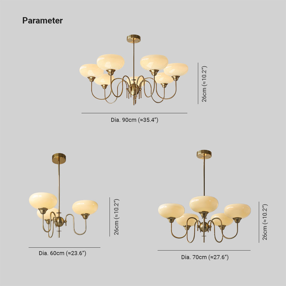 Arisha Vintage LED Metal Glass Chandelier Living Room - Neutralighting