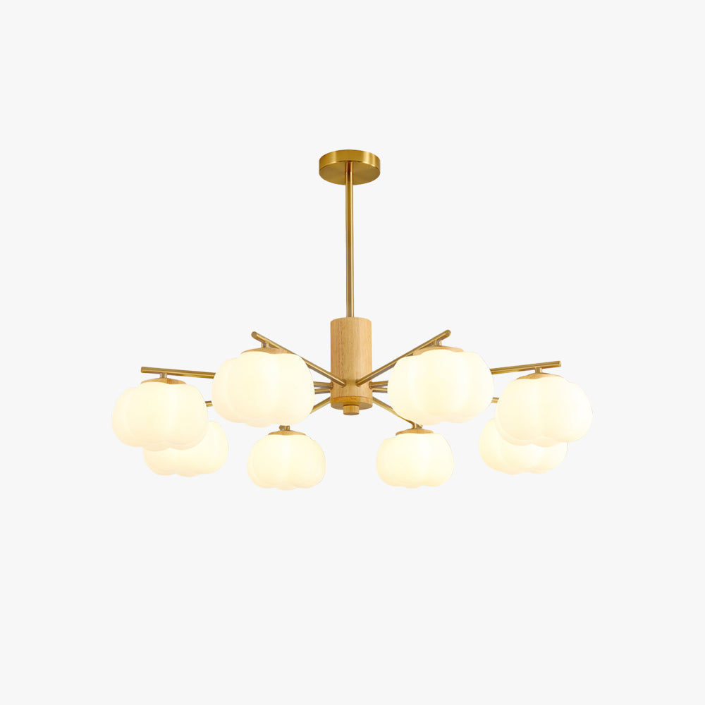 Arisha Creative LED Metal Wood Chandelier Living Room