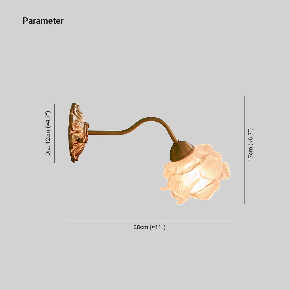 Arisha Vintage Metal Glass Indoor Wall Lamp Bedroom Living Room - Neutralighting
