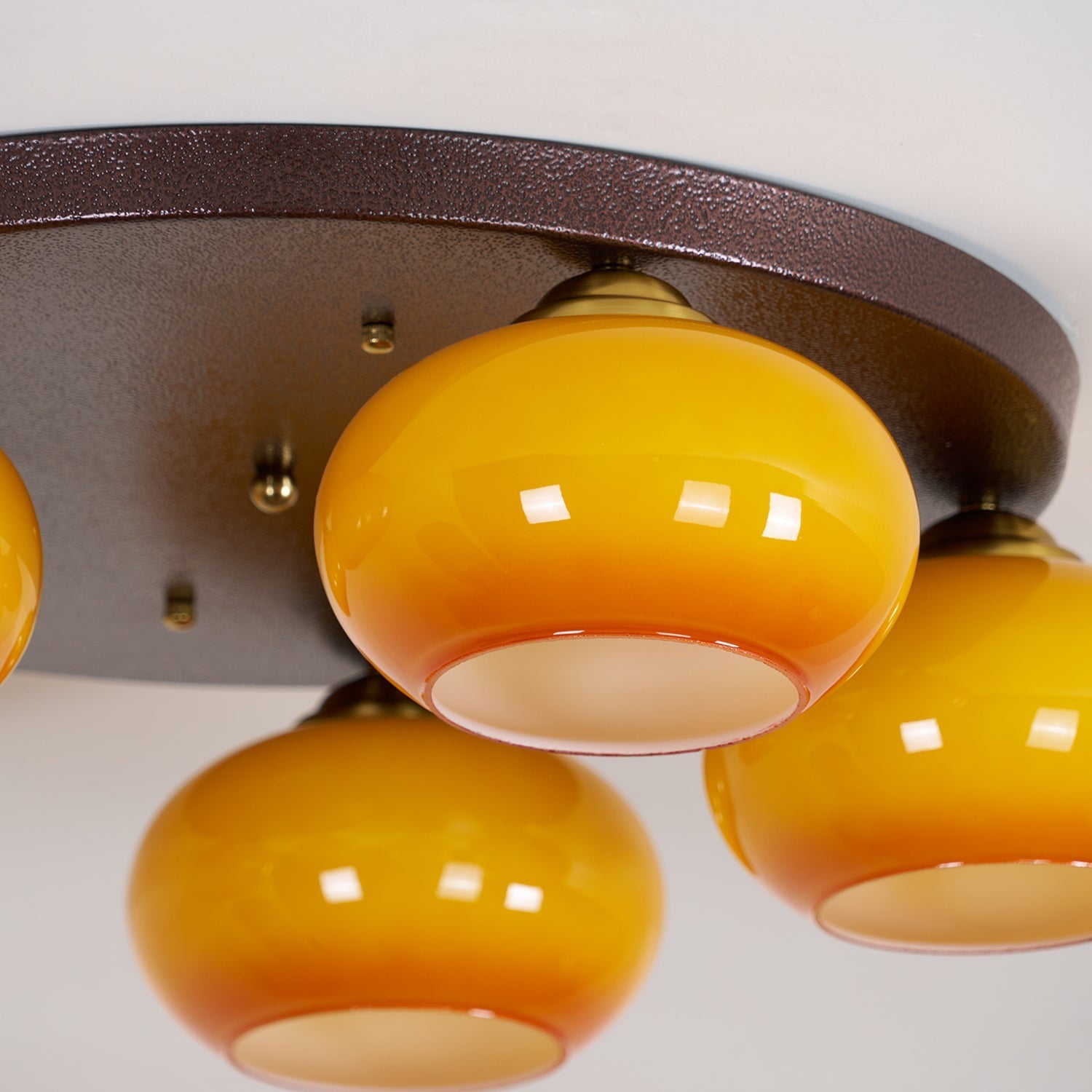Aurevo 5-Light Amber Glass Flush Mount Ceiling Light - Neutralighting