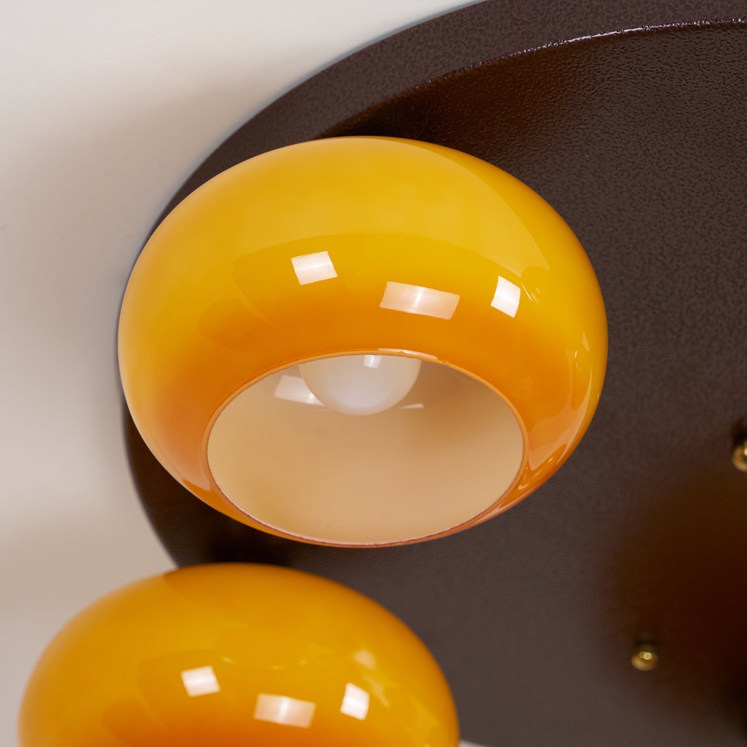 Aurevo 5-Light Amber Glass Flush Mount Ceiling Light - Neutralighting