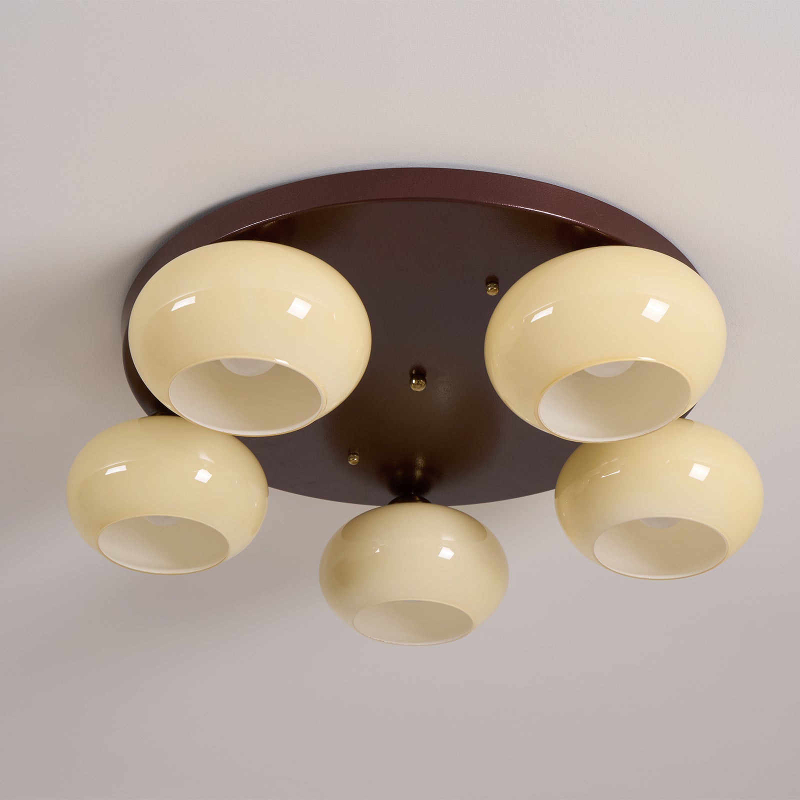 Aurevo 5-Light Amber Glass Flush Mount Ceiling Light - Neutralighting