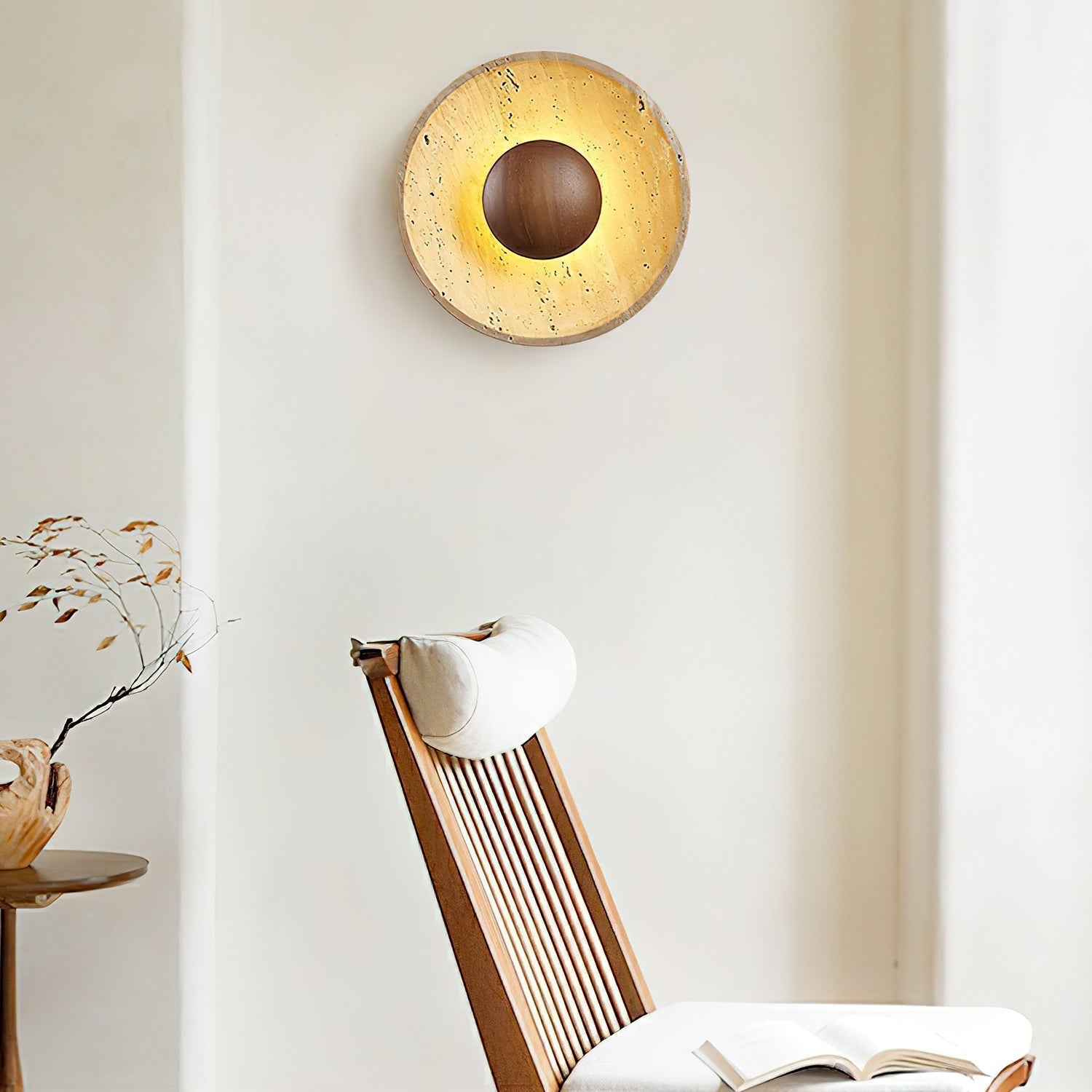 Aveny Sun Travertine Wall Lamp - Neutralighting