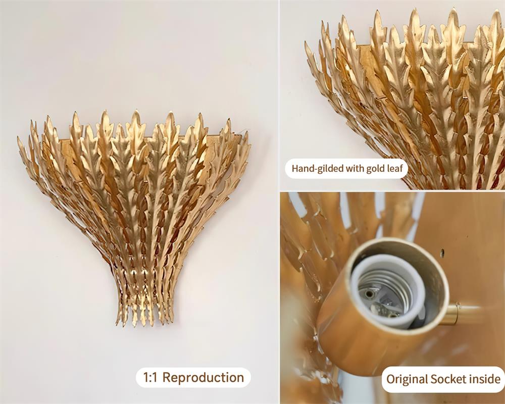 Wall Light Handmade Leaf Motif Metal Body Elegant Sconce - Neutralighting