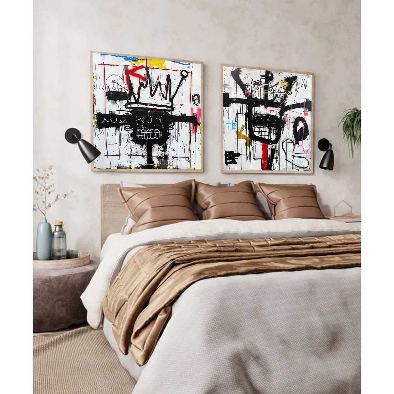2-Piece Graffiti Abstract Diptych Painting