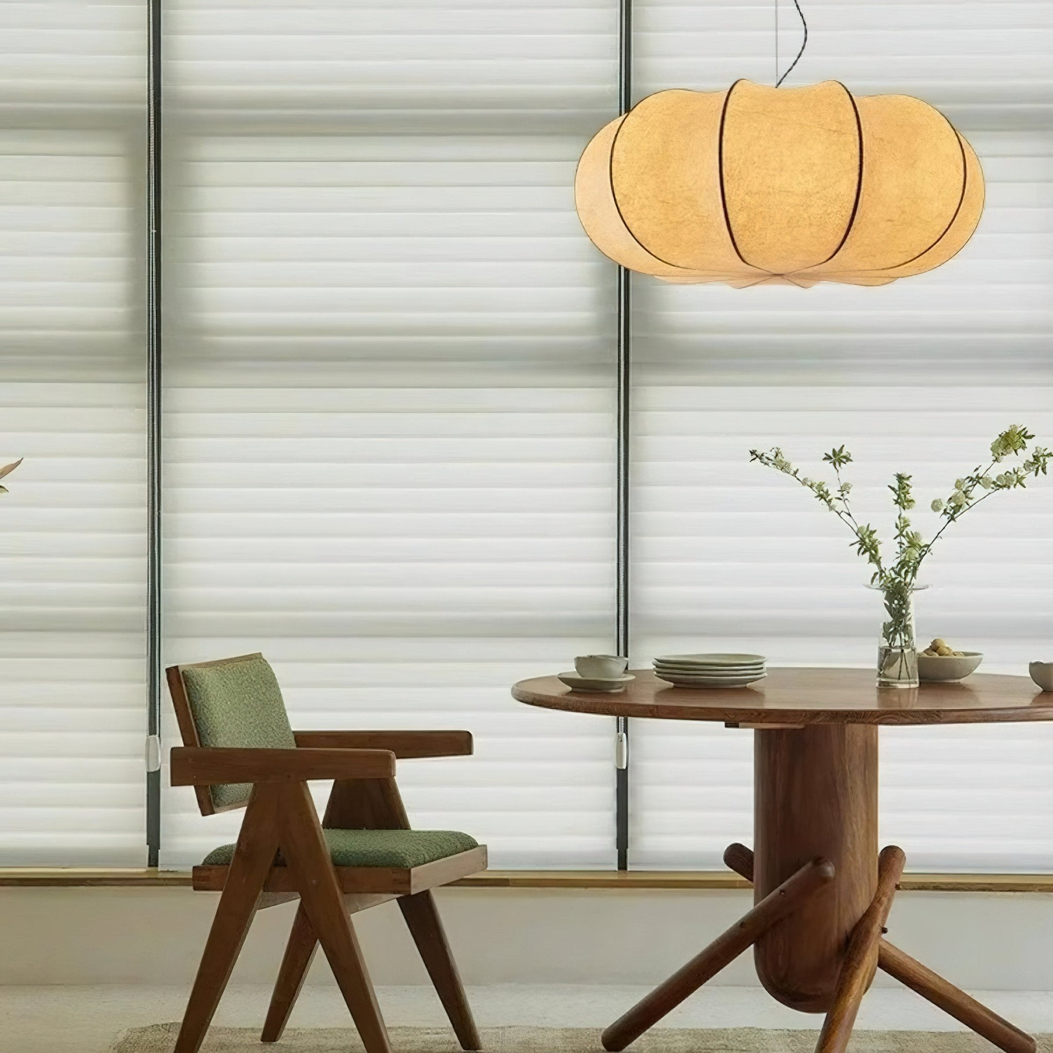 Kiyo Pumpkin Pendant Light Silk - Neutralighting