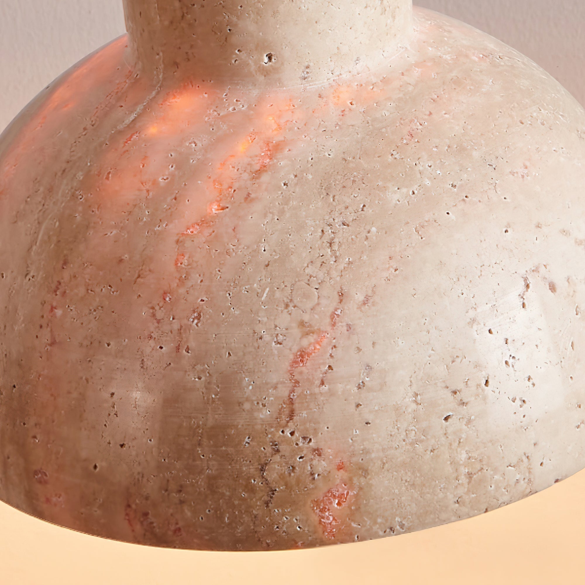 Vaelior Dome Shade Travertine Pendant Light - Neutralighting