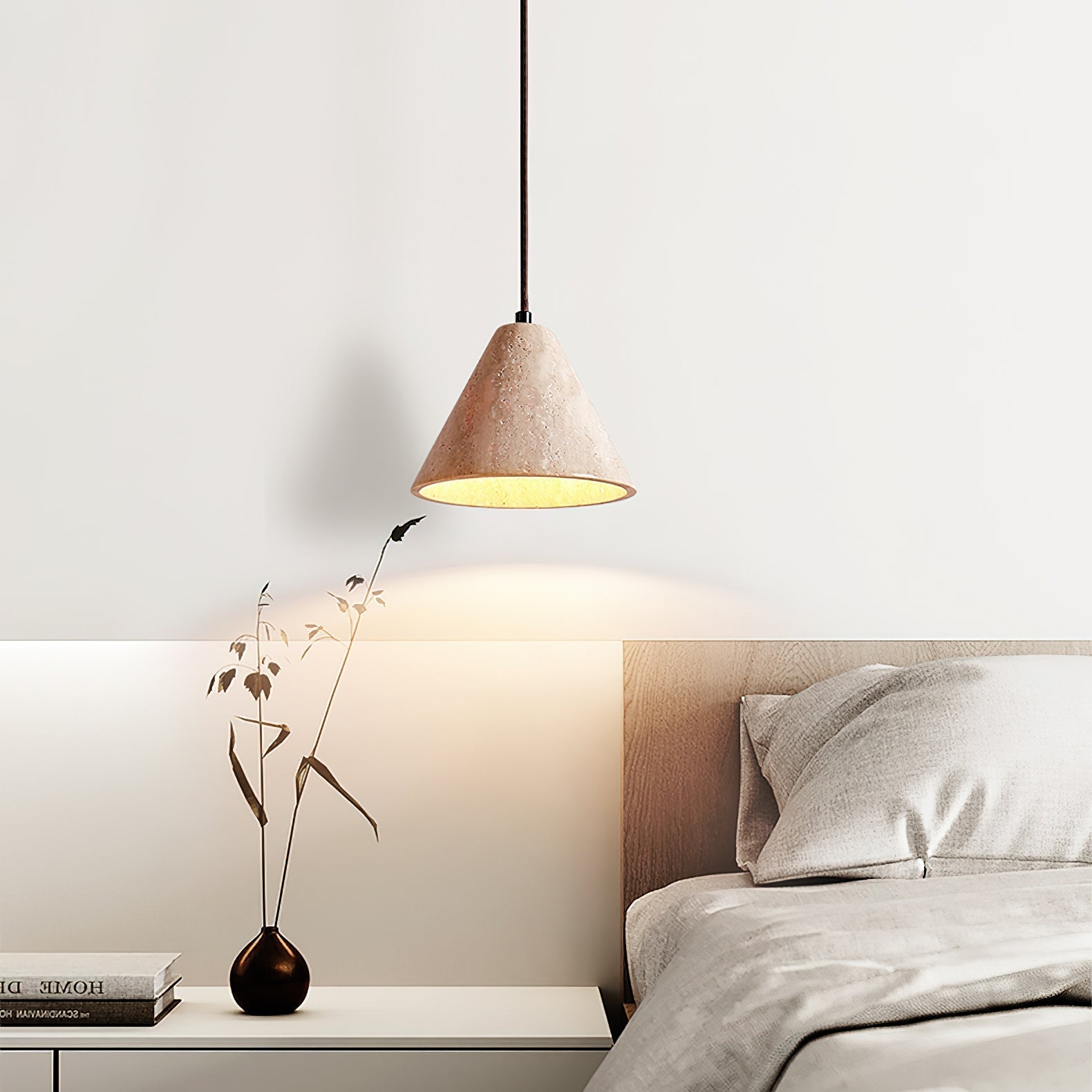Ritta Travertine Dome Pendant Light - Neutralighting