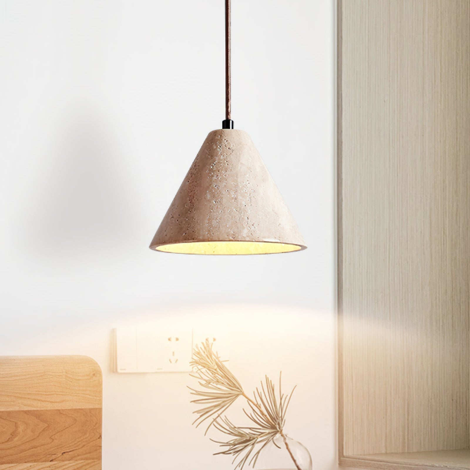 Ritta Travertine Dome Pendant Light - Neutralighting